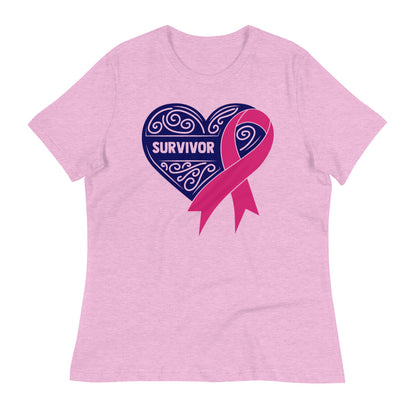 Survivor Pink Breast Cancer -- Womens Relaxed T Shirt