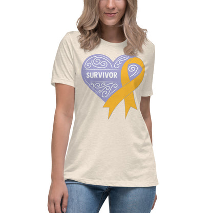 Survivor Lavender Appendix Cancer -- Womens Relaxed T Shirt