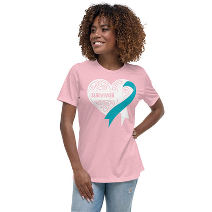 Survivor White Cervical Cancer -- Womens Relaxed T Shirt