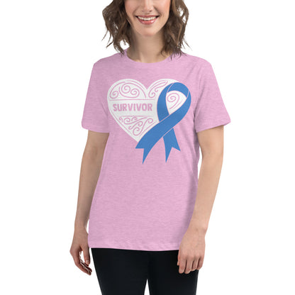 Survivor White Colon Cancer -- Womens Relaxed T Shirt