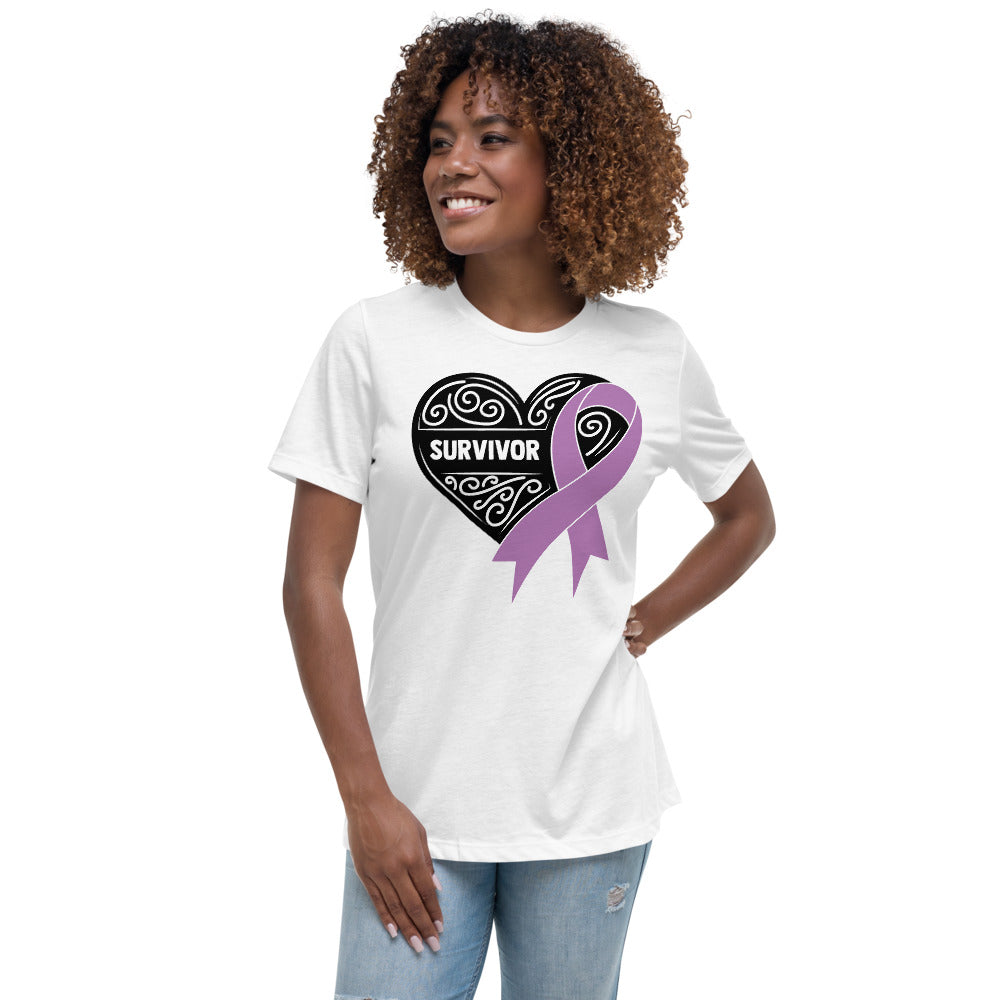 Survivor Black Pancreatic Cancer -- Womens Relaxed T Shirt