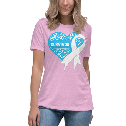 Survivor Blue Lung Cancer -- Womens Relaxed T Shirt