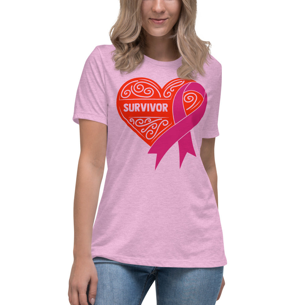 Survivor Red Breast Cancer -- Womens Relaxed T Shirt