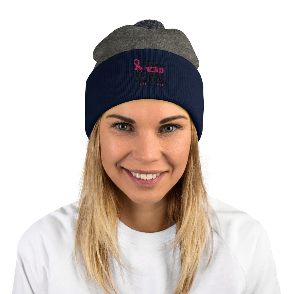 Cancer Picked The Wrong Girl - Pom-Pom Beanie