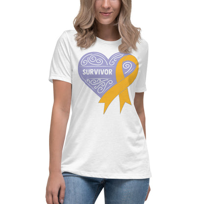 Survivor Lavender Appendix Cancer -- Womens Relaxed T Shirt