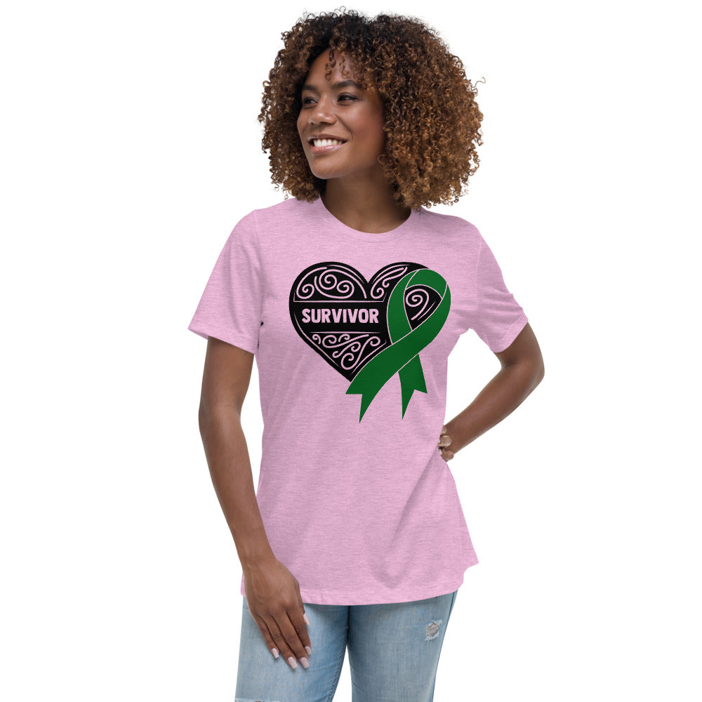 Survivor Black Liver Cancer -- Womens Relaxed T Shirt