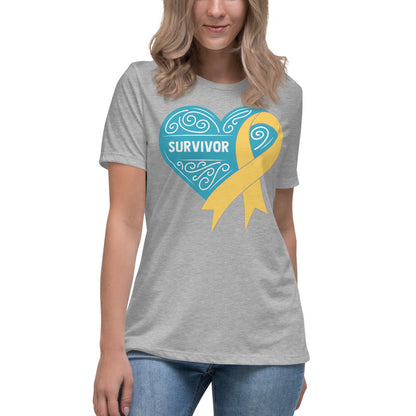 Survivor Teal Childhood Cancer -- Womens Relaxed T Shirt