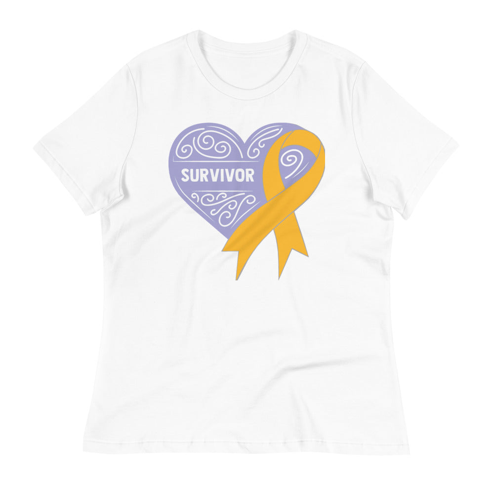 Survivor Lavender Appendix Cancer -- Womens Relaxed T Shirt