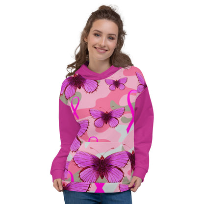 Butterfly Breast Cancer Ribbon - Unisex Hoodie