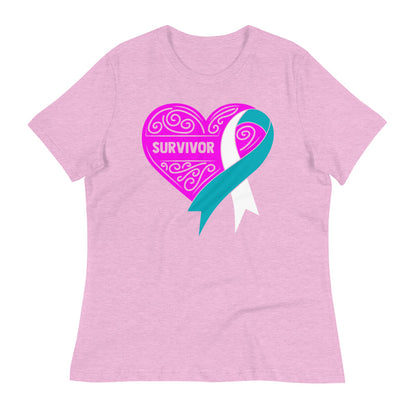 Survivor Pink Cervical Cancer -- Womens Relaxed T Shirt