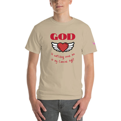 God is watching over my cancer fight - Short Sleeve T-Shirt