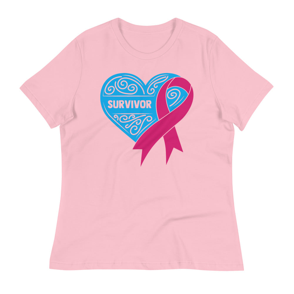 Survivor Light Blue Breast Cancer -- Womens Relaxed T Shirt