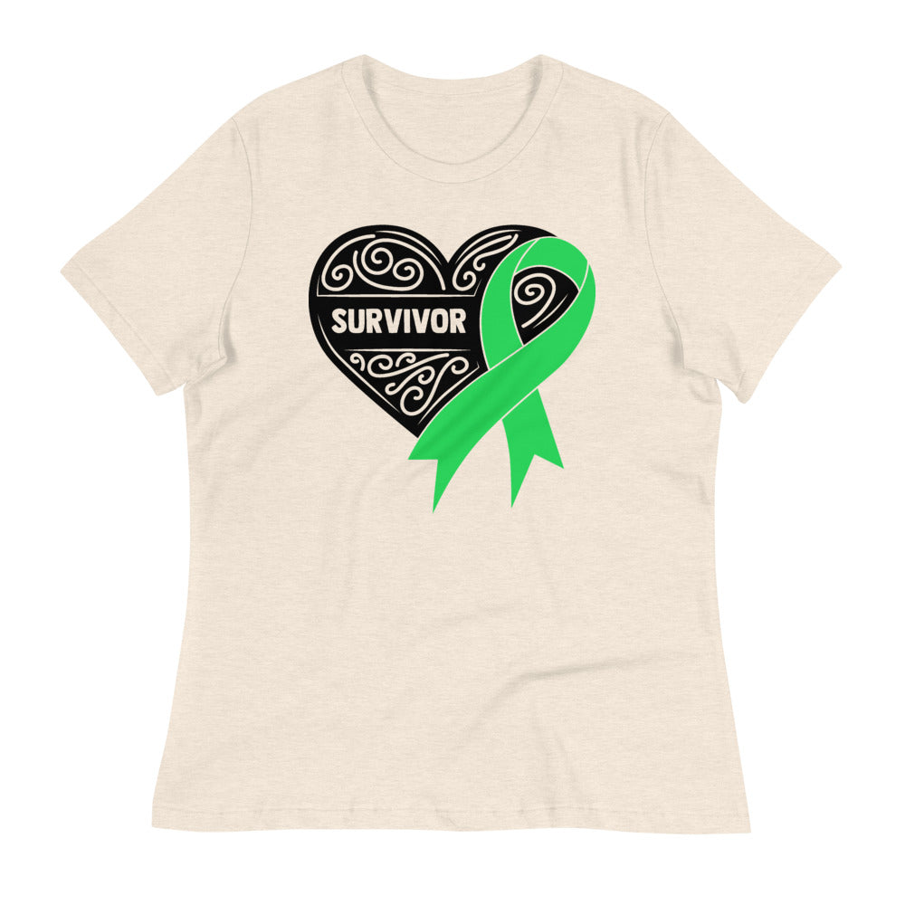 Survivor Black Lymphoma Cancer -- Womens Relaxed T Shirt