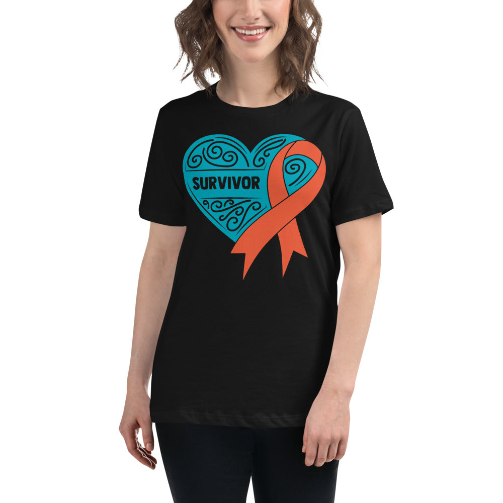 Survivor Teal Kidney Cancer -- Womens Relaxed T Shirt