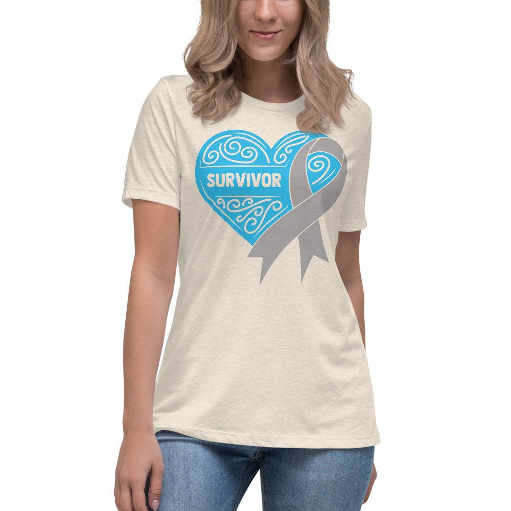 Survivor Blue Brain Cancer -- Womens Relaxed T Shirt