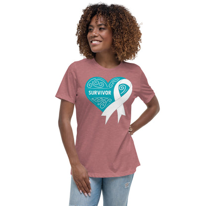 Survivor Teal Lung Cancer -- Womens Relaxed T Shirt