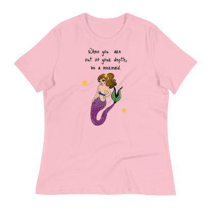 Be A Mermaid Breast Cancer-- Womens Relaxed T Shirt