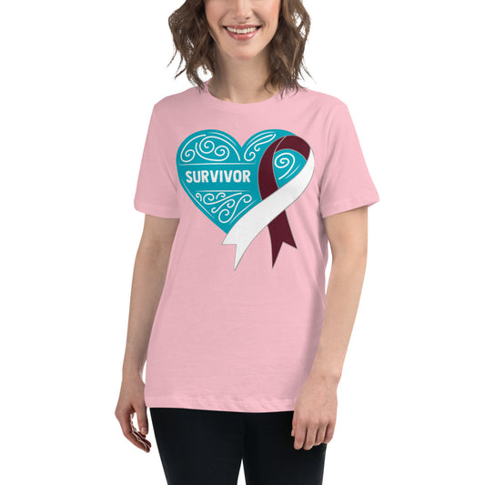 Survivor Teal Head and Neck Cancer -- Womens Relaxed T Shirt