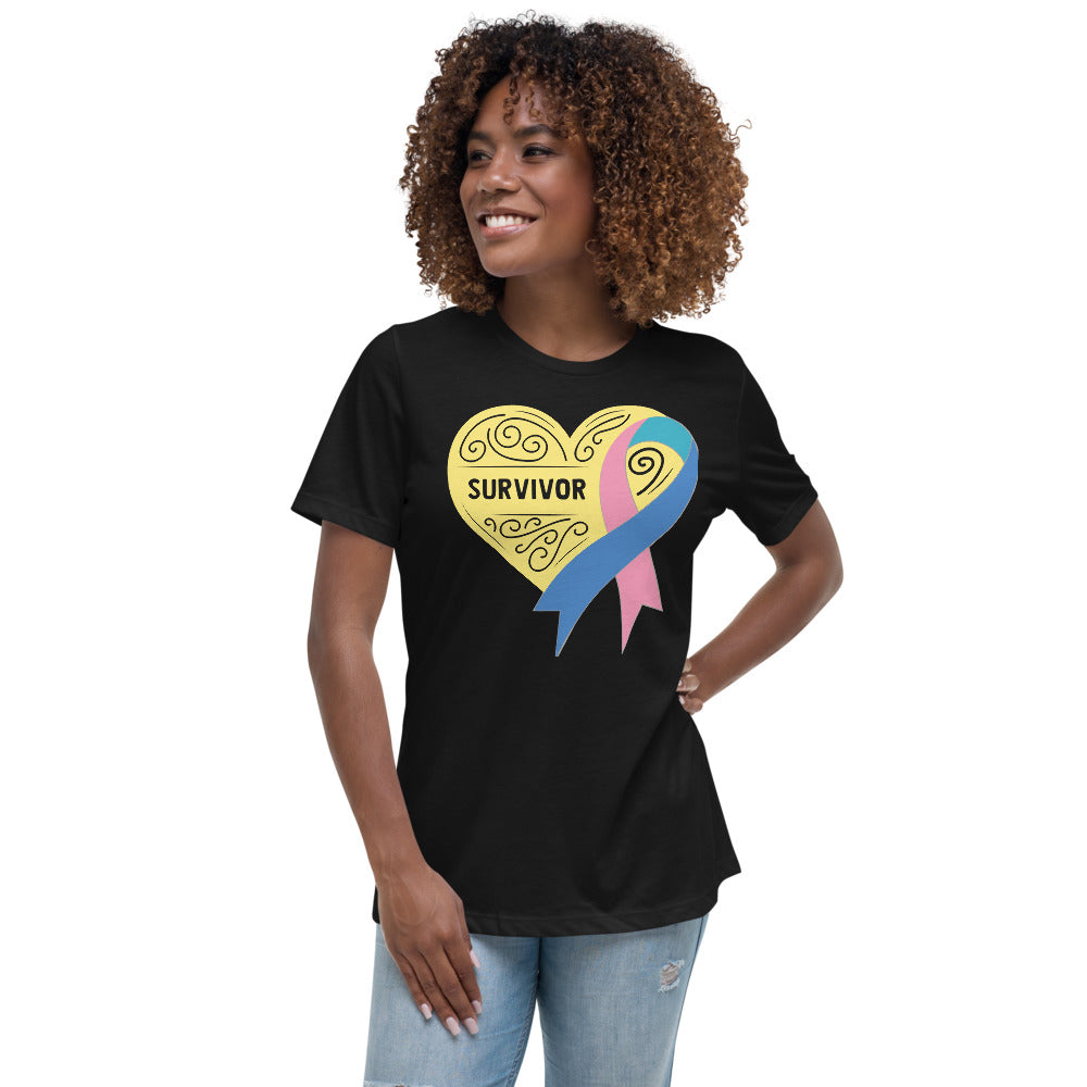 Survivor Cream Thyroid Cancer -- Womens Relaxed T Shirt