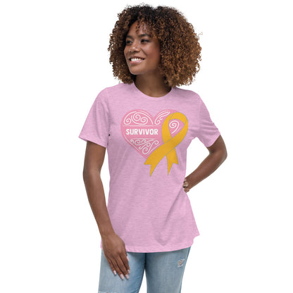 Survivor Pink Appendix Cancer -- Womens Relaxed T Shirt