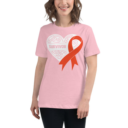 Survivor White Leukemia Cancer -- Womens Relaxed T Shirt