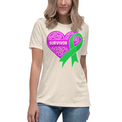 Survivor Pink Lymphoma Cancer -- Womens Relaxed T Shirt