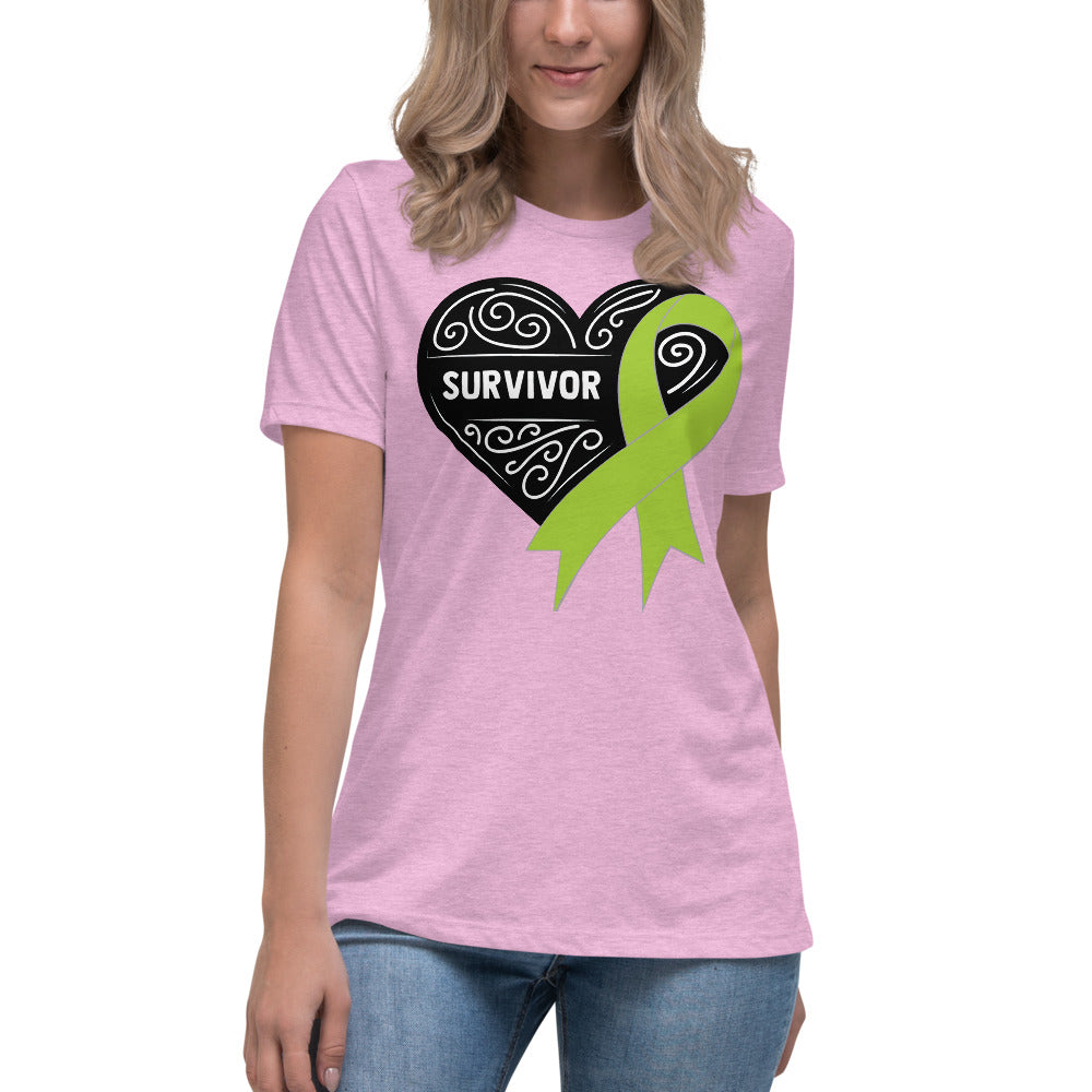 Survivor Black Non Hodgkin Lymphoma Cancer -- Womens Relaxed T Shirt