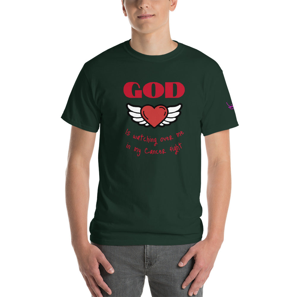 God is watching over my cancer fight - Short Sleeve T-Shirt