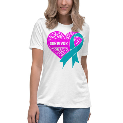 Survivor Pink Ovarian Cancer -- Womens Relaxed T Shirt