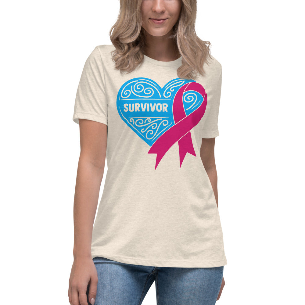 Survivor Light Blue Breast Cancer -- Womens Relaxed T Shirt