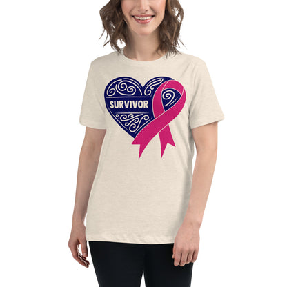 Survivor Pink Breast Cancer -- Womens Relaxed T Shirt