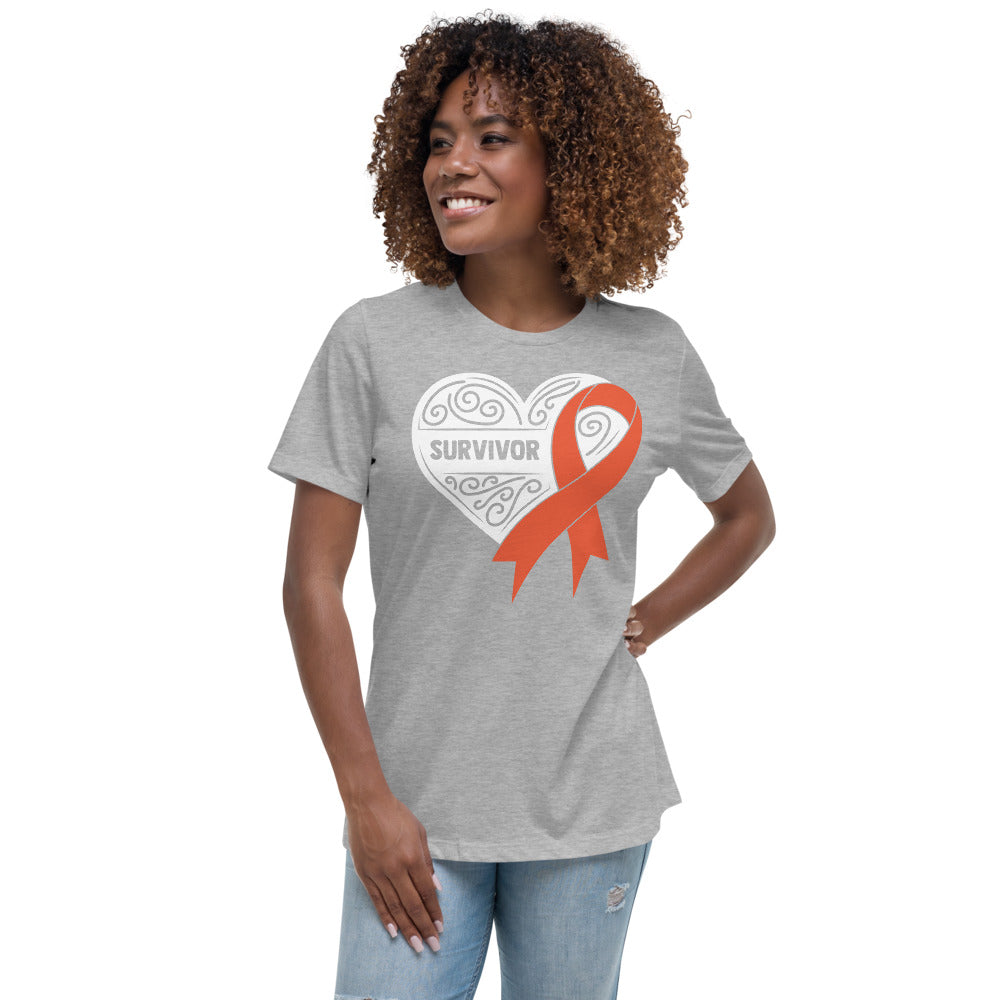 Survivor White Kidney Cancer -- Womens Relaxed T Shirt