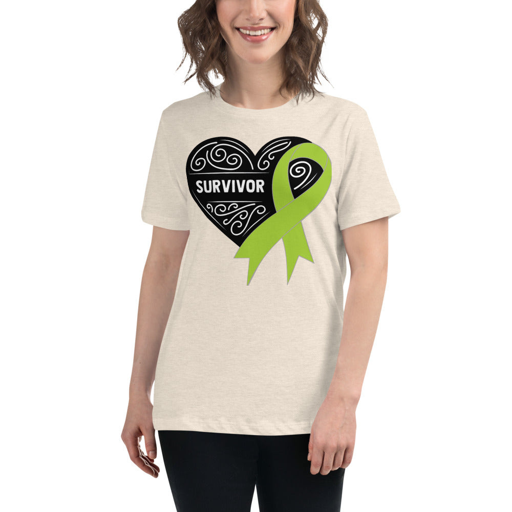 Survivor Black Non Hodgkin Lymphoma Cancer -- Womens Relaxed T Shirt