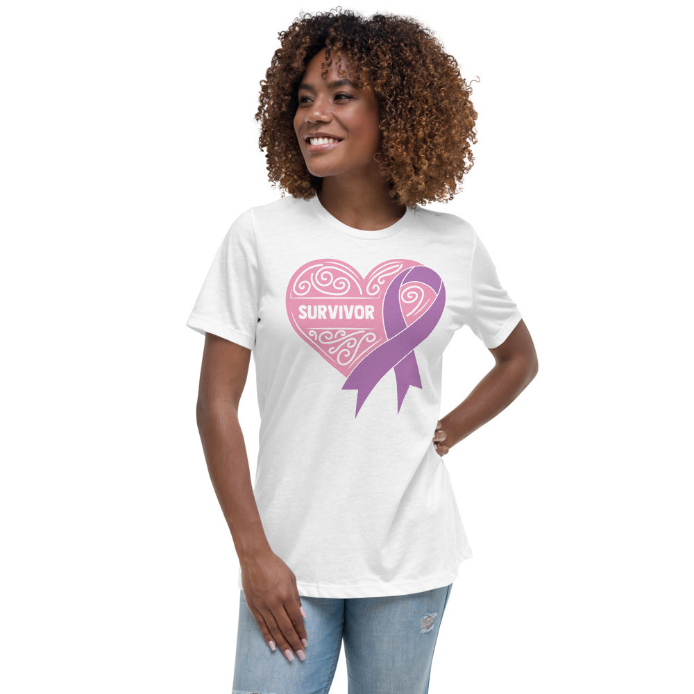 Survivor Soft Pink Pancreatic Cancer -- Womens Relaxed T Shirt