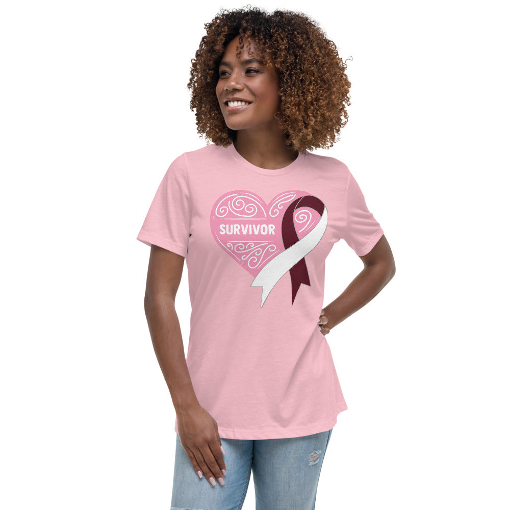 Survivor Pink Head and Neck Cancer -- Womens Relaxed T Shirt