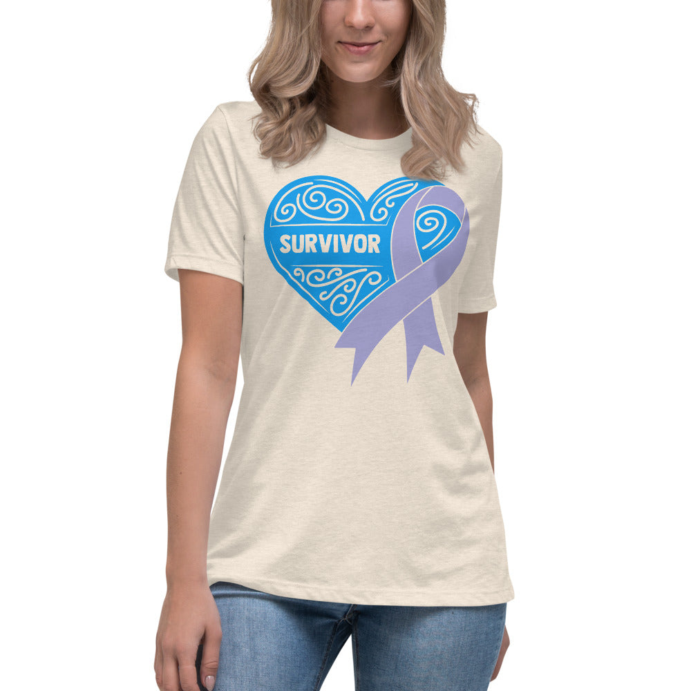 Survivor Blue Stomach Cancer -- Womens Relaxed T Shirt