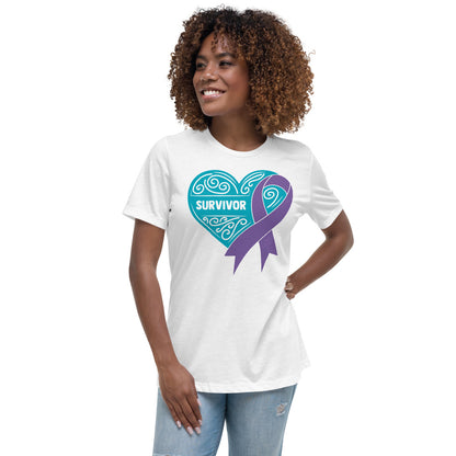 Survivor Teal All Cancers -- Womens Relaxed T Shirt