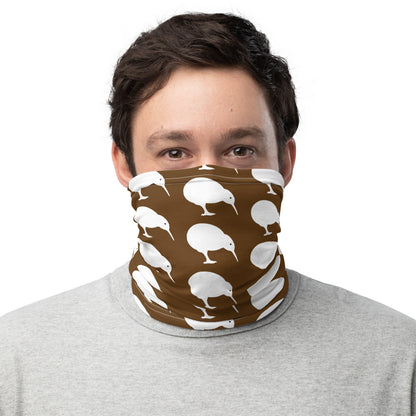 NZ Kiwi white brown - Neck Gaiter
