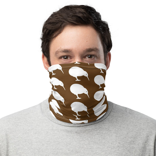 NZ Kiwi white brown - Neck Gaiter