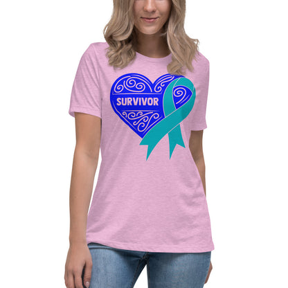 Survivor Royal Blue Ovarian Cancer -- Womens Relaxed T Shirt