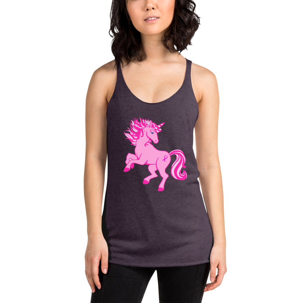 Pink Cancer Unicorn- Women's Racerback Tank