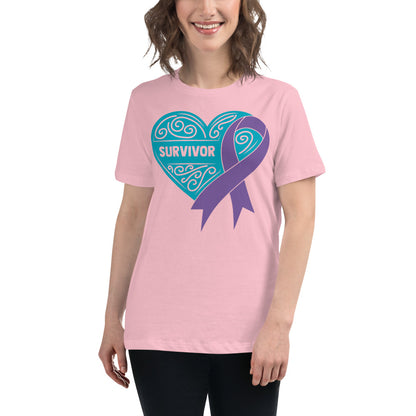 Survivor Teal All Cancers -- Womens Relaxed T Shirt