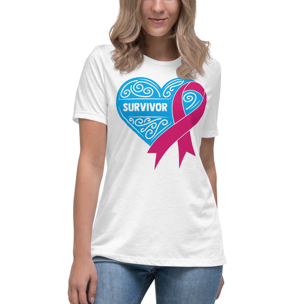 Survivor Light Blue Breast Cancer -- Womens Relaxed T Shirt