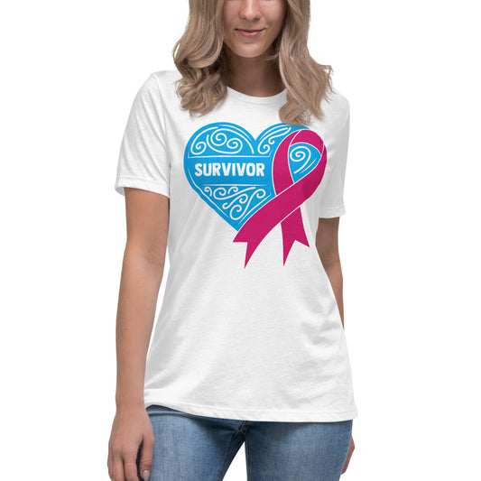 Survivor Light Blue Breast Cancer -- Womens Relaxed T Shirt