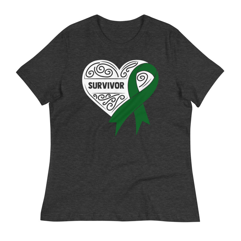 Survivor White Liver Cancer -- Womens Relaxed T Shirt