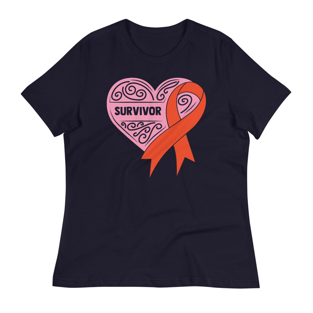 Survivor Pink Leukemia Cancer -- Womens Relaxed T Shirt