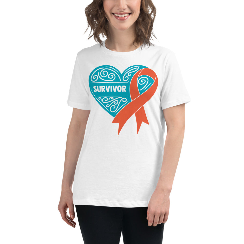 Survivor Teal Kidney Cancer -- Womens Relaxed T Shirt