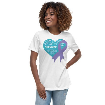 Survivor Teal Hodgkin Lymphoma Cancer -- Womens Relaxed T Shirt