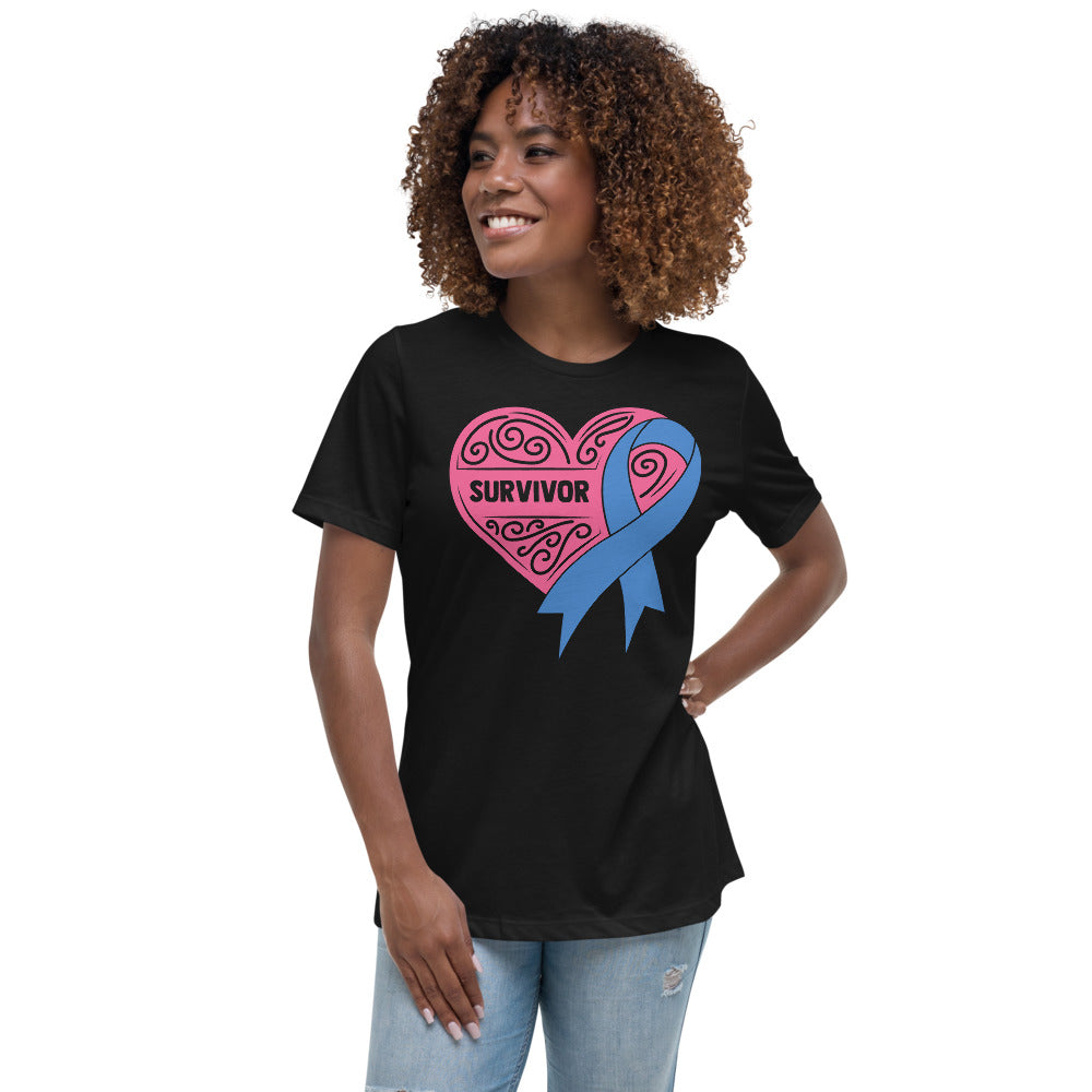 Survivor Pink Colon Cancer -- Womens Relaxed T Shirt