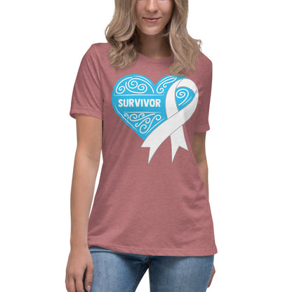 Survivor Blue Lung Cancer -- Womens Relaxed T Shirt